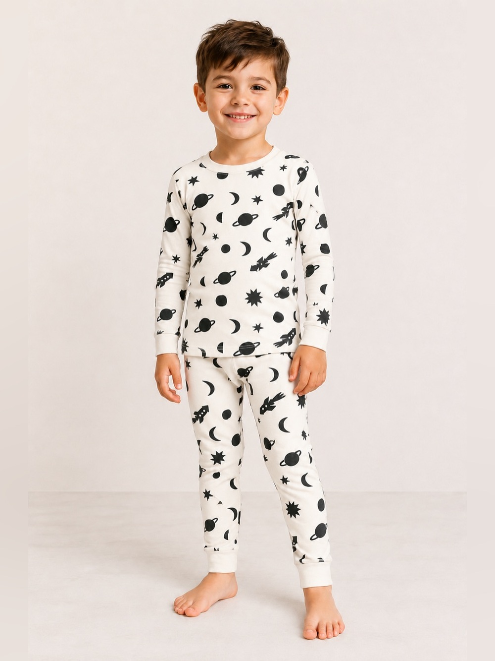 Hanna Andersson Boys Space Organic Cotton Pajama Set Size 5 110cm
